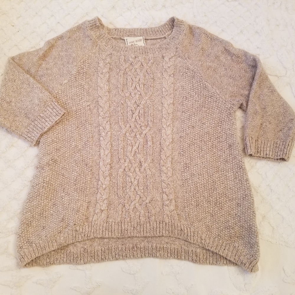 Pink Rose Beige Sweater L